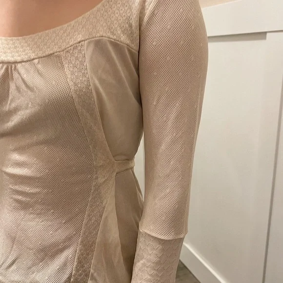 Sportmax Max Mara Vintage Y2K Pointelle Knit Cream Top tie blouse - Picture 6 of 10